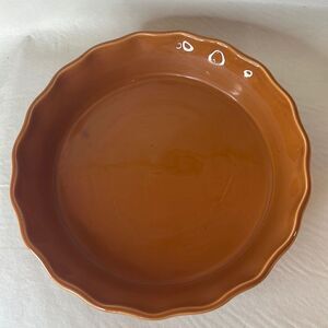 Tuscany Suites & Casino Pumpkin Orange Color Baking Dish 10 In X 1 3/4 In Fluted